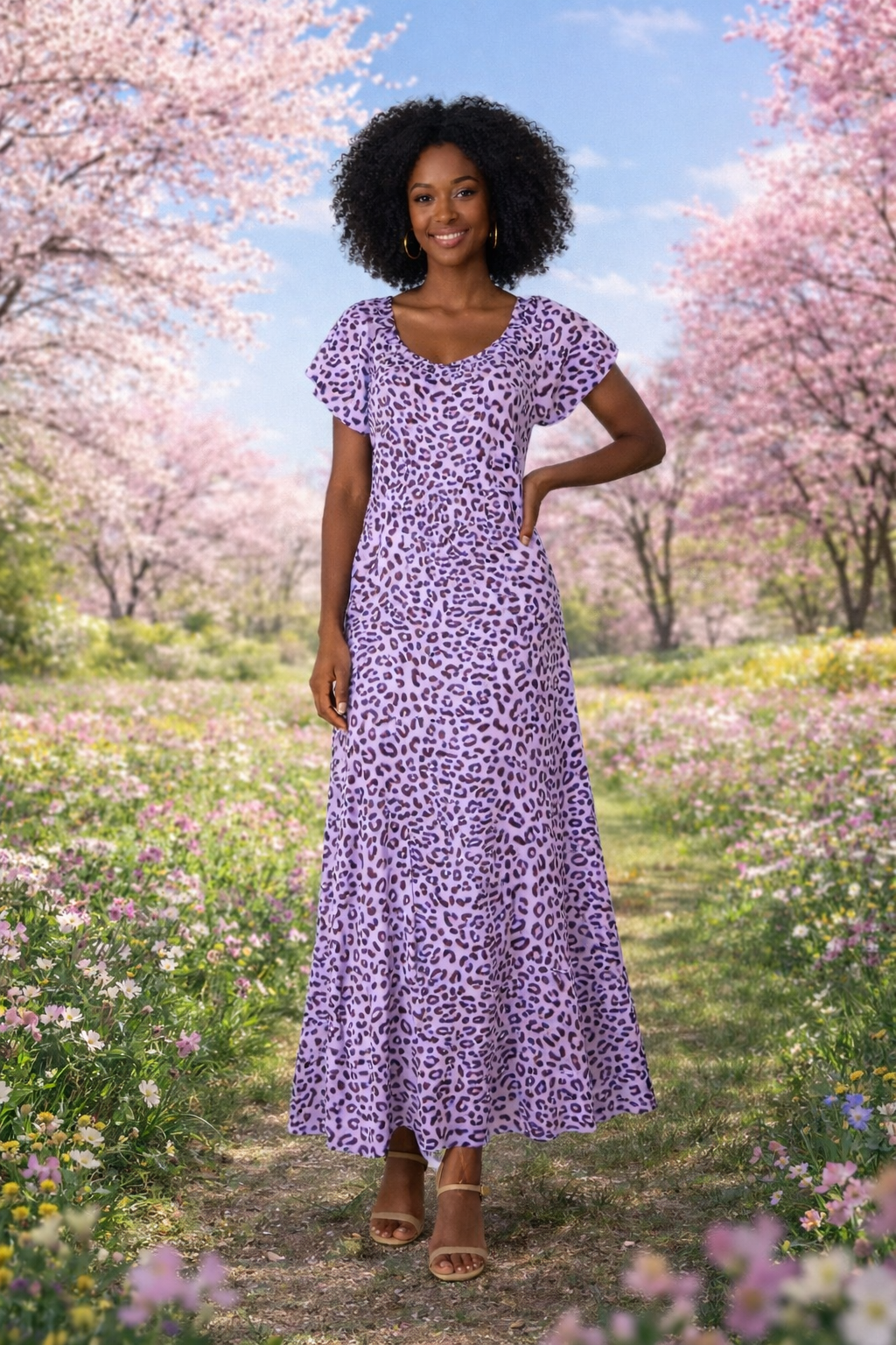 Purple Animal Maxi Dress