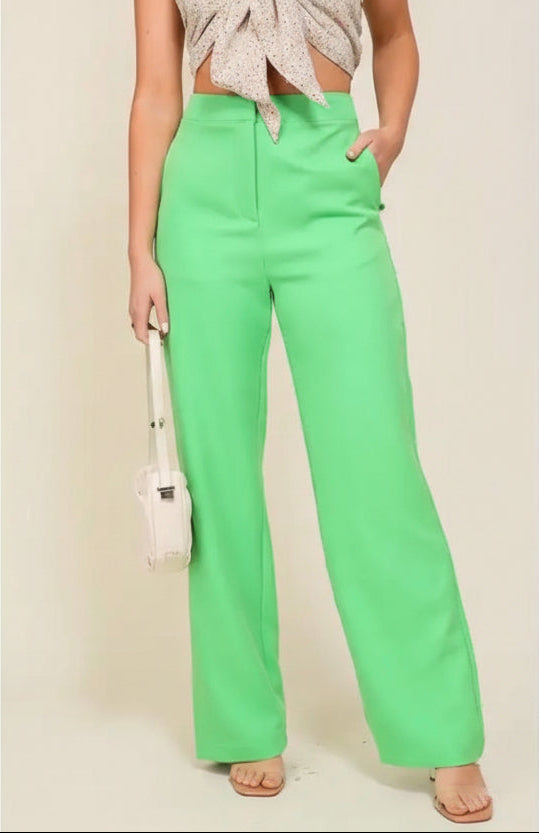 High Waisted Wide Leg Slacks