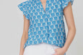 Notch Neck Flutter SLV Blouse