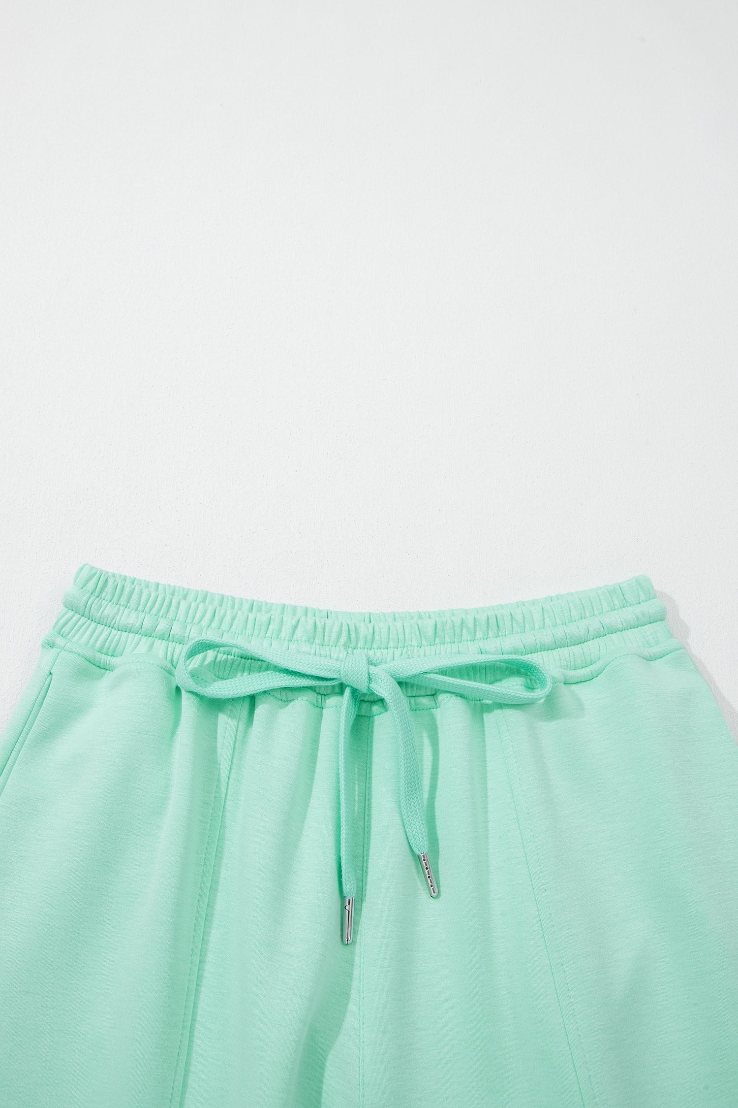 Solid Tank Top & Drawstring Elastic Waist Pants